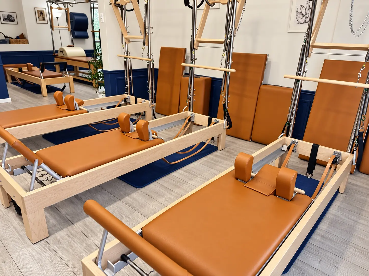 Reformers clásicos del estudio Posición Pilates